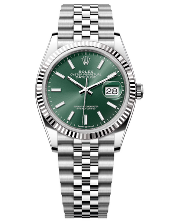 Часы Rolex Datejust 36 mm White Rolesor Mint Green Dial 126234 Jubilee