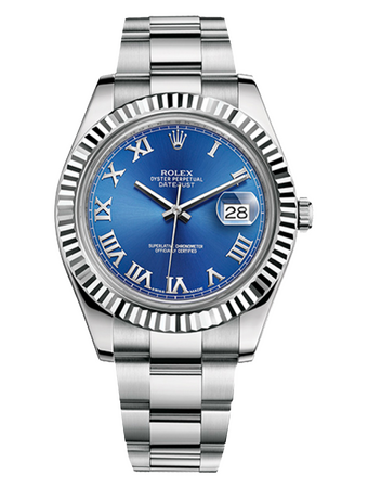 Rolex Datejust «Azzurro» 41 mm White Rolesor Bright Blue Dial 116334