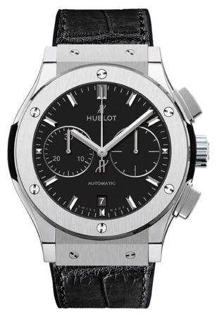 Hublot Classic Fusion Chronograph Titanium Black Alligator Leather 45 mm 521.NX.1171.LR