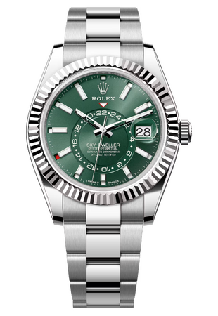 Rolex Sky-Dweller 42 mm White Rolesor Mint Green Dial 336934