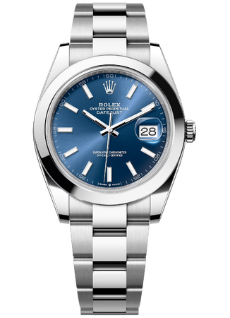 Rolex Datejust 41 mm Oystersteel Bright Blue Dial 126300