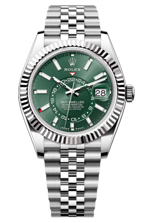 Rolex Sky-Dweller 42 mm White Rolesor Mint Green Dial 336934 Jubilee