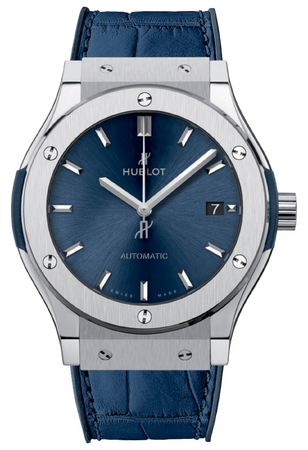 Hublot Classic Fusion Titanium Blue 45 mm Alligator Leather 511.NX.7170.LR
