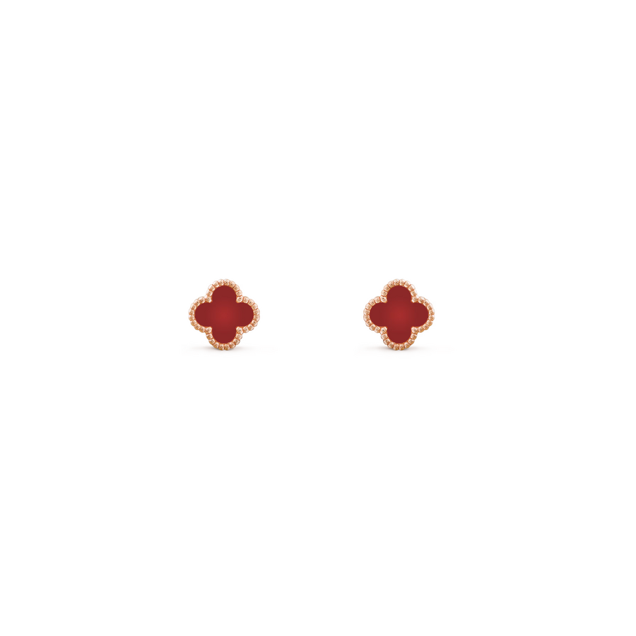 Пуссеты Van Cleef & Arpels Sweet Alhambra Carnelian Rose Gold