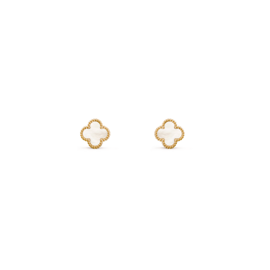 Пуссеты Van Cleef & Arpels Sweet Alhambra Pearl Yellow Gold