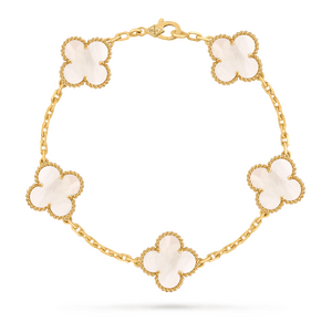 Браслет Van Cleef & Arpels Vintage Alhambra Pearl Yellow Gold 5 мотивов